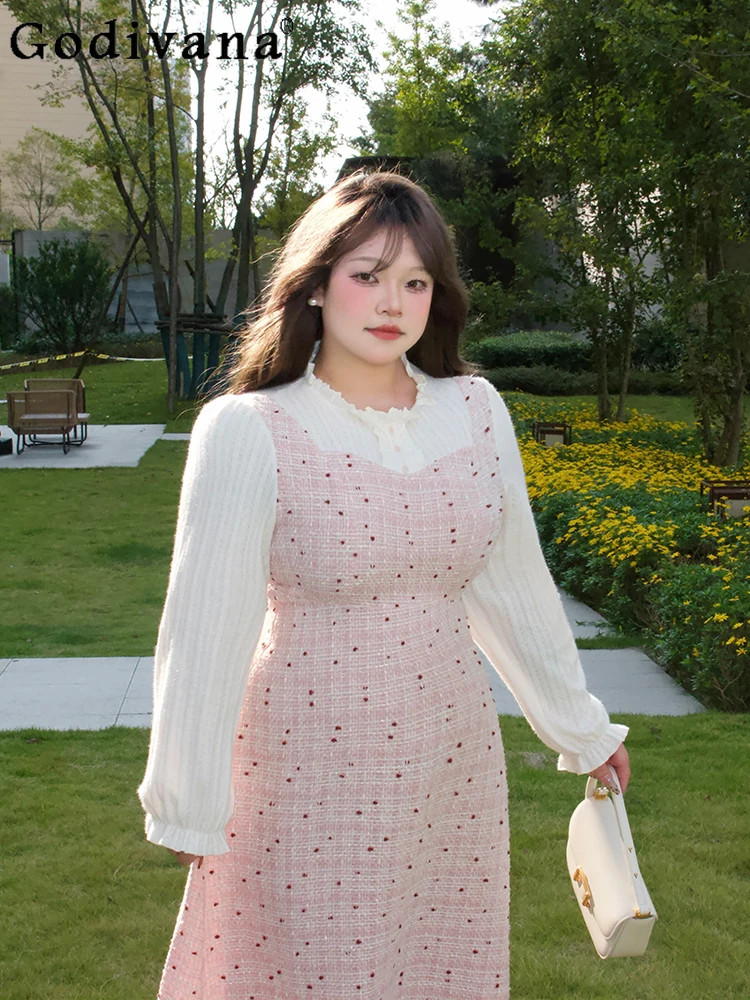 Plus Size XL-5XL French Style New Women Dress Large Size Slim Temperament Fake Two-piece Long Sleeve Autumn Winter Long Dress
Plus Size XL-5XL French Style New Women Dress Large Size Slim Temperament Fake Two-piece Long Sleeve Autumn Winter Long Dress