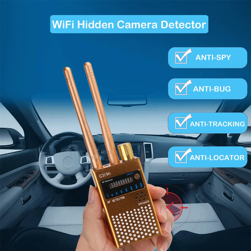 G319A Professional Wireless RF Signal Detector GPS Tracker Detect GSM Audio Finder Anti-Spy Anti Candid Pinhole Camera Scanner
G319A Professional Wireless RF Signal Detector GPS Tracker Detect GSM Audio Finder Anti-Spy Anti Candid Pinhole Camera Scanner