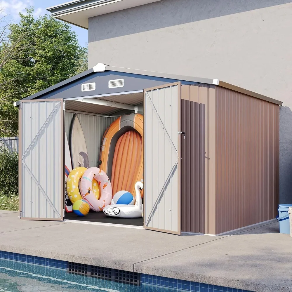 10x8 Galvanized Storage Shed with 15mm Moisture Resistant Floor, Double Door Heavy Duty Outdoor Storage Shed
10x8 Galvanized Storage Shed with 15mm Moisture Resistant Floor, Double Door Heavy Duty Outdoor Storage Shed