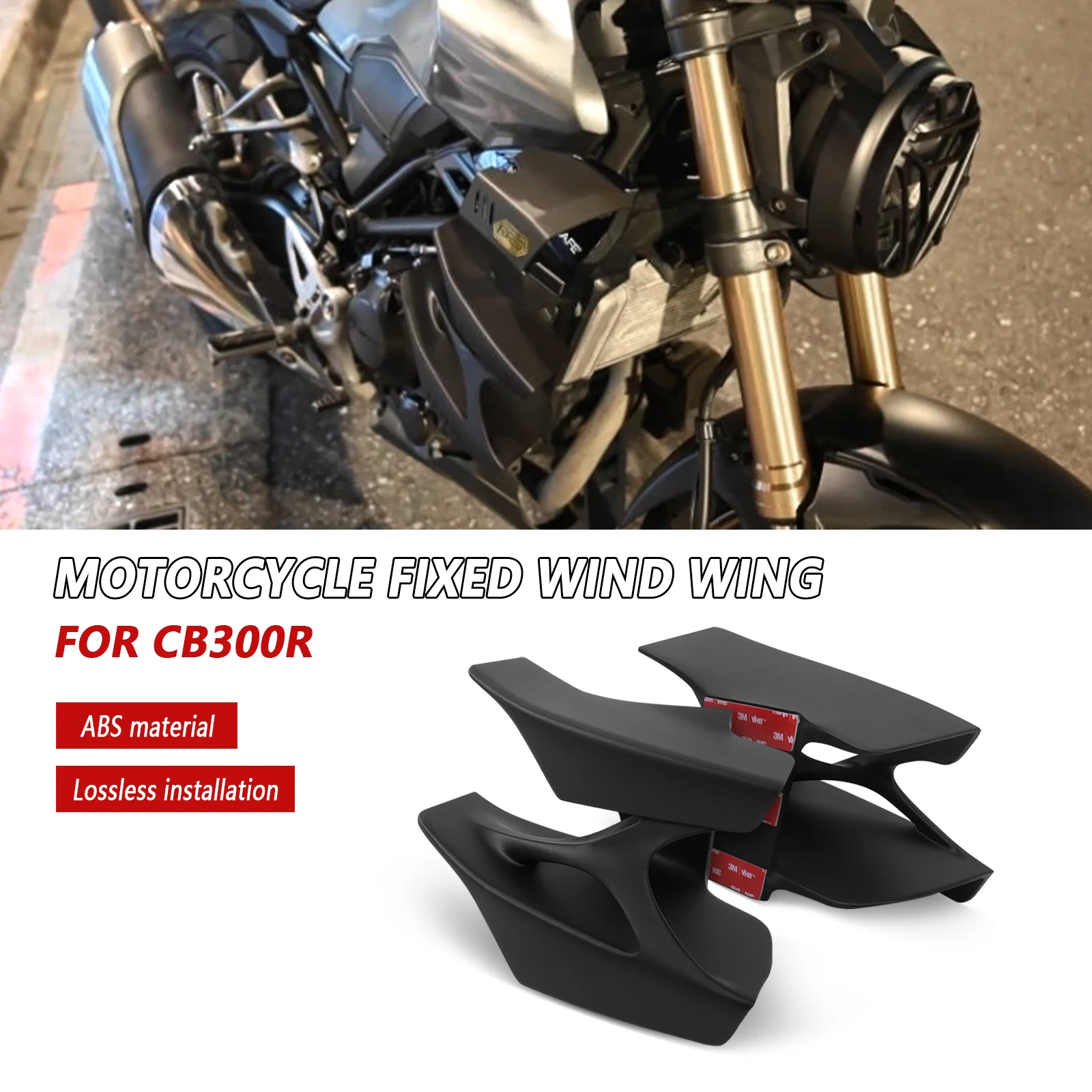 For Honda CB300R 2024 CB 300 R 2019-2025Motorcycle accessories Side Winglet Spoiler Wind Flow Fixing Wing Front Fairing Aerowing
For Honda CB300R 2024 CB 300 R 2019-2025Motorcycle accessories Side Winglet Spoiler Wind Flow Fixing Wing Front Fairing Aerowing