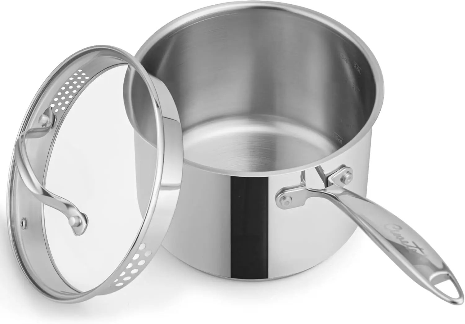 3 Quart Stainless Steel Saucepan with Glass Lid, Mirror Polish, All Cooktops & Dishwasher Safe
3 Quart Stainless Steel Saucepan with Glass Lid, Mirror Polish, All Cooktops & Dishwasher Safe