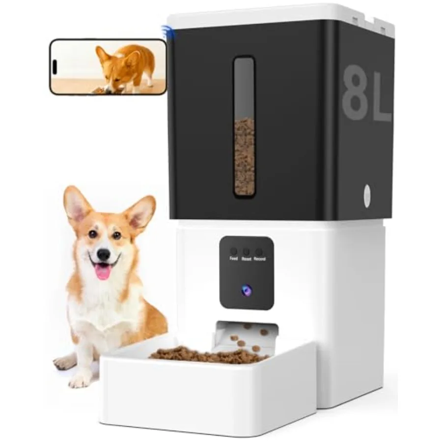 Automatic Dog Feeder with Camera:/33 Cups 5G WiFi Timed Food Dispenser - 1080P HD Night Vision Video Recording 2-Way Audio APP
Automatic Dog Feeder with Camera:/33 Cups 5G WiFi Timed Food Dispenser - 1080P HD Night Vision Video Recording 2-Way Audio APP