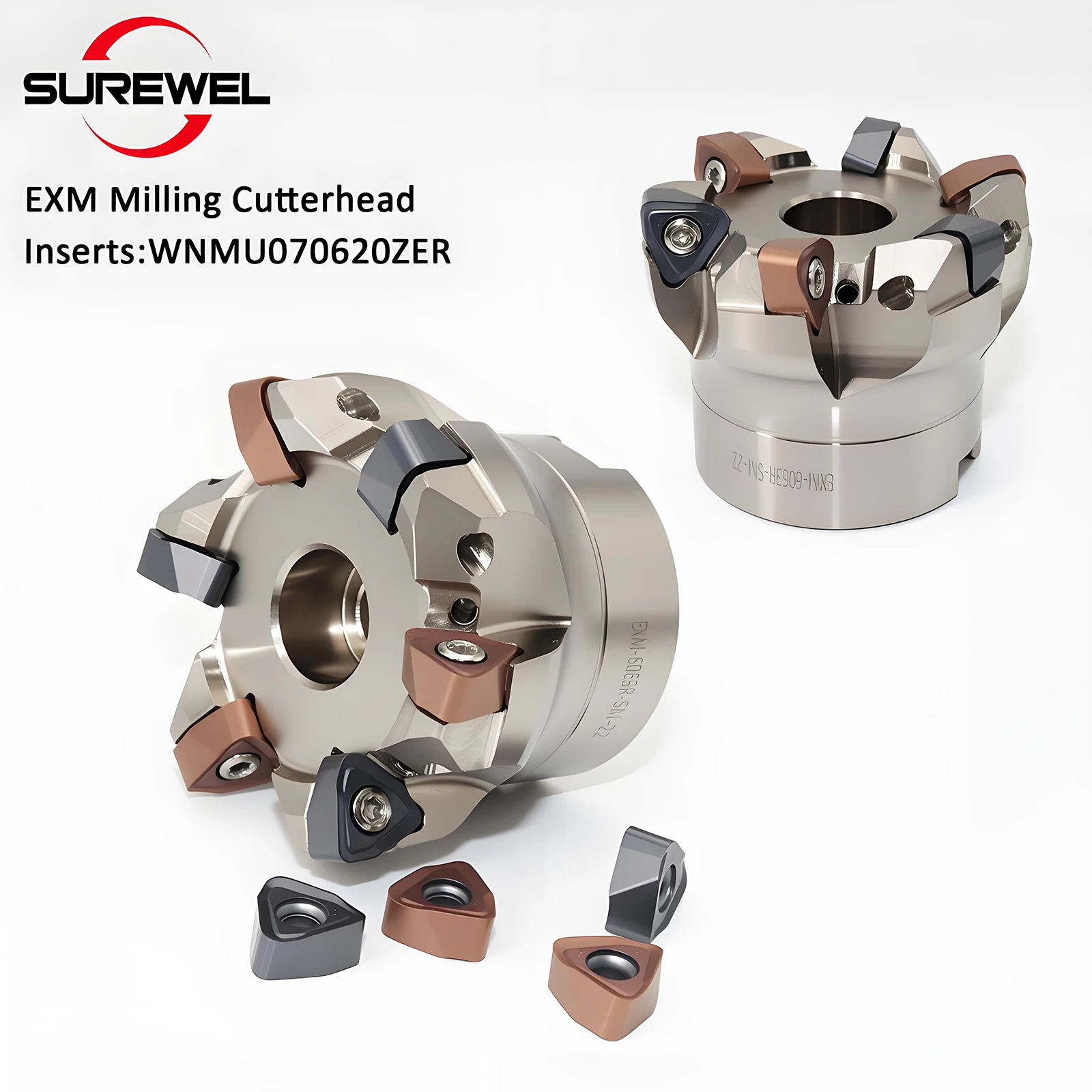 SUREWEL 50mm 60mm Dim EXM Milling Cutterhead CNC Cutting Milling head WNMU070620ZER Milling Inserts
SUREWEL 50mm 60mm Dim EXM Milling Cutterhead CNC Cutting Milling head WNMU070620ZER Milling Inserts