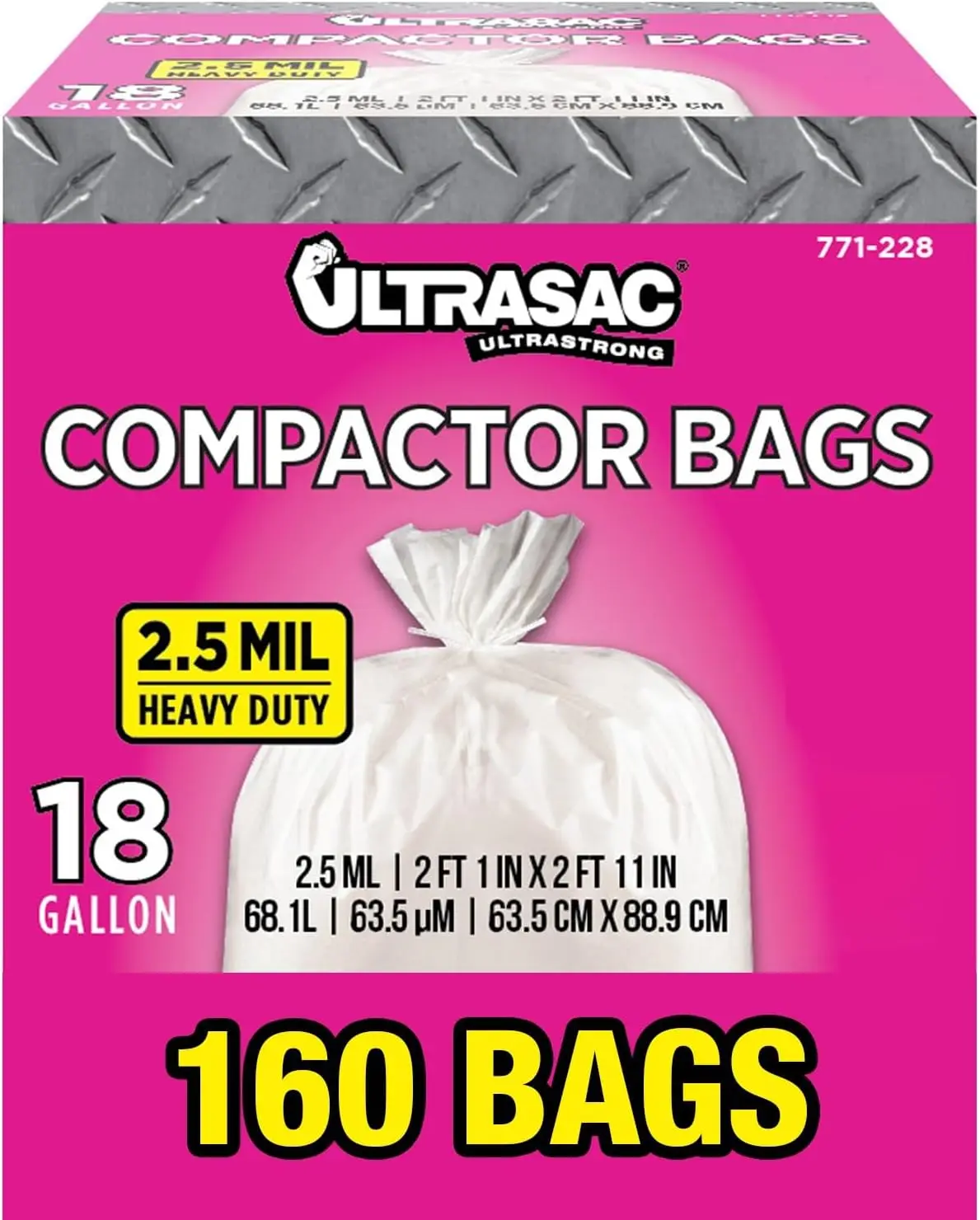 Прочные мешки для компакторов, 160 штук в упаковке, с завязками, 18 галлонов, для компакторов 15 дюймов, 25 x 35 дюймов, толщина 2,5 MIL
Прочные мешки для компакторов, 160 штук в упаковке, с завязками, 18 галлонов, для компакторов 15 дюймов, 25 x 35 дюймов, толщина 2,5 MIL