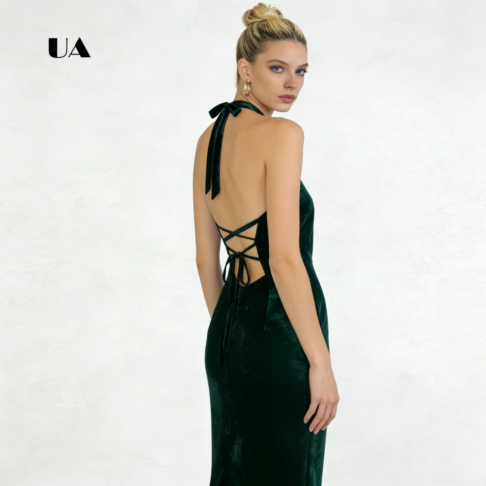 ULBYANRY Velvet Mermaid Prom Dress with Lace-up Back, Solid Bow Halter Evening Dress for Woman, Sleeveless Customized Party Gown
ULBYANRY Velvet Mermaid Prom Dress with Lace-up Back, Solid Bow Halter Evening Dress for Woman, Sleeveless Customized Party Gown
