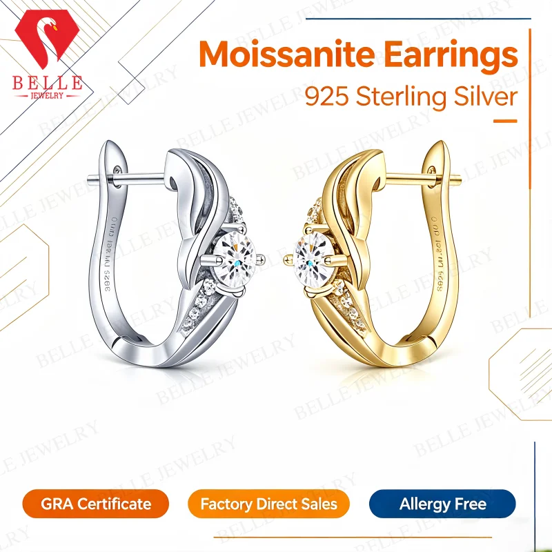 Moissanite Stud Earrings Round Cut D VVS1 925 Sterling Silver White Gold Plated Minimalist Style GRA Certified Hypoallergenic
Moissanite Stud Earrings Round Cut D VVS1 925 Sterling Silver White Gold Plated Minimalist Style GRA Certified Hypoallergenic