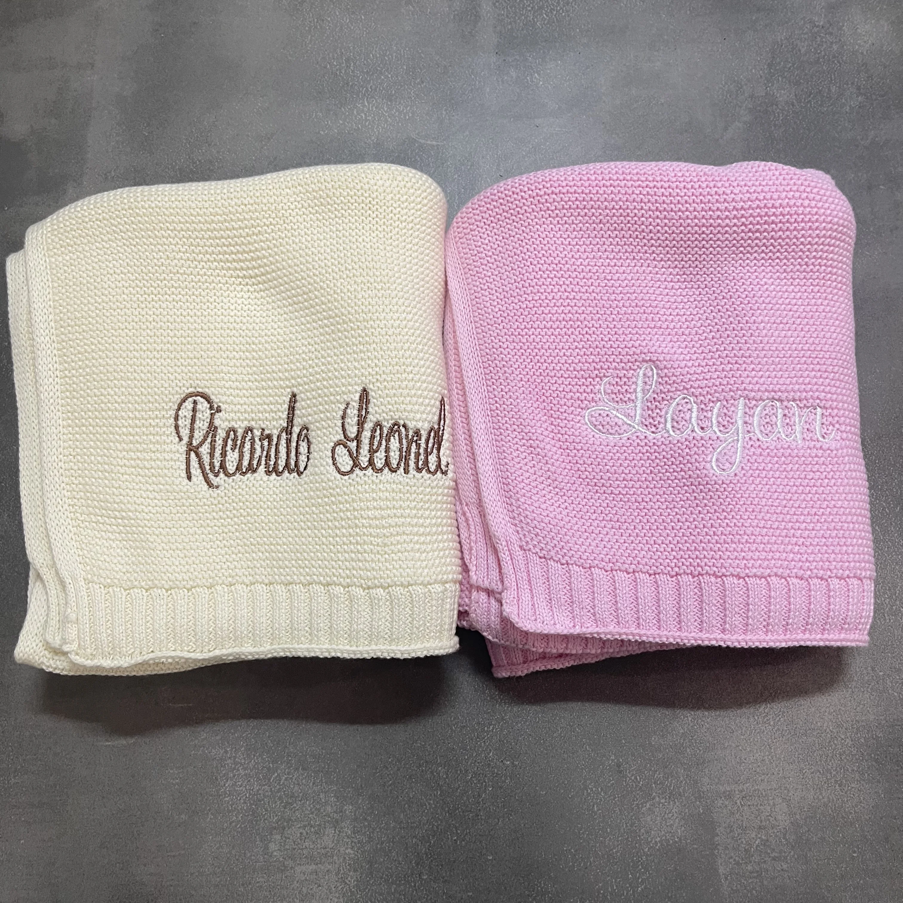 Cotton Knitted Blanket Personalized Embroidered Name Baby Boy Baby Girl Soft Blanket Baby Shower Breathable Stroller Blanket
Cotton Knitted Blanket Personalized Embroidered Name Baby Boy Baby Girl Soft Blanket Baby Shower Breathable Stroller Blanket