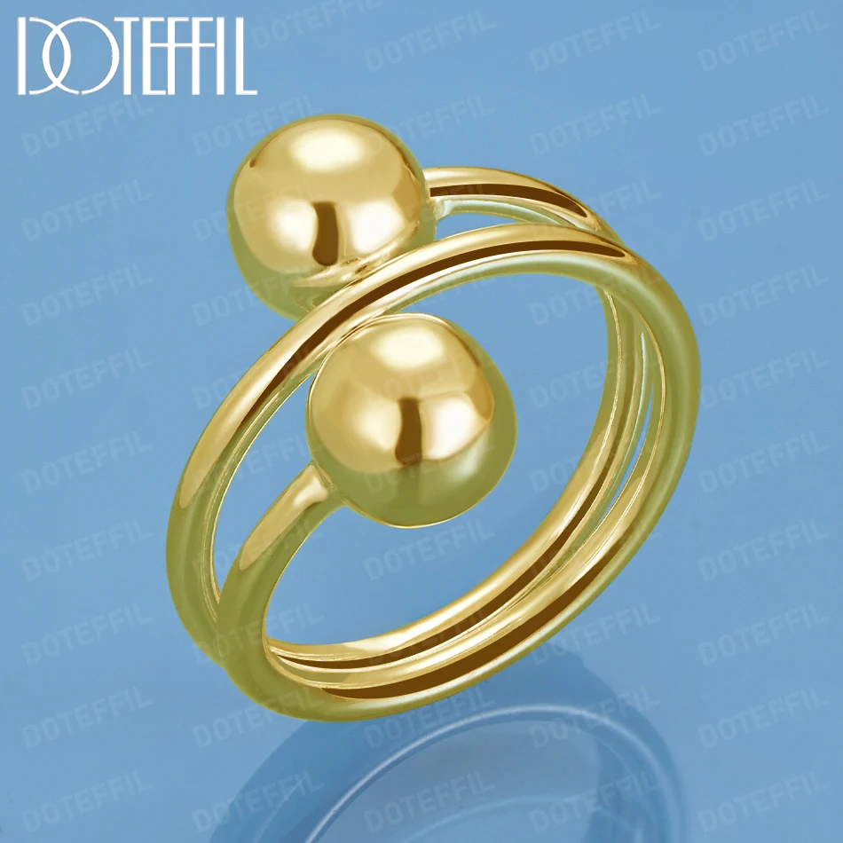 DOTEFFIL 18K Gold Double Smooth 8mm Beads Ball Ring For Woman Man Fashion Wedding Engagement Party Gift Charm Jewelry
DOTEFFIL 18K Gold Double Smooth 8mm Beads Ball Ring For Woman Man Fashion Wedding Engagement Party Gift Charm Jewelry