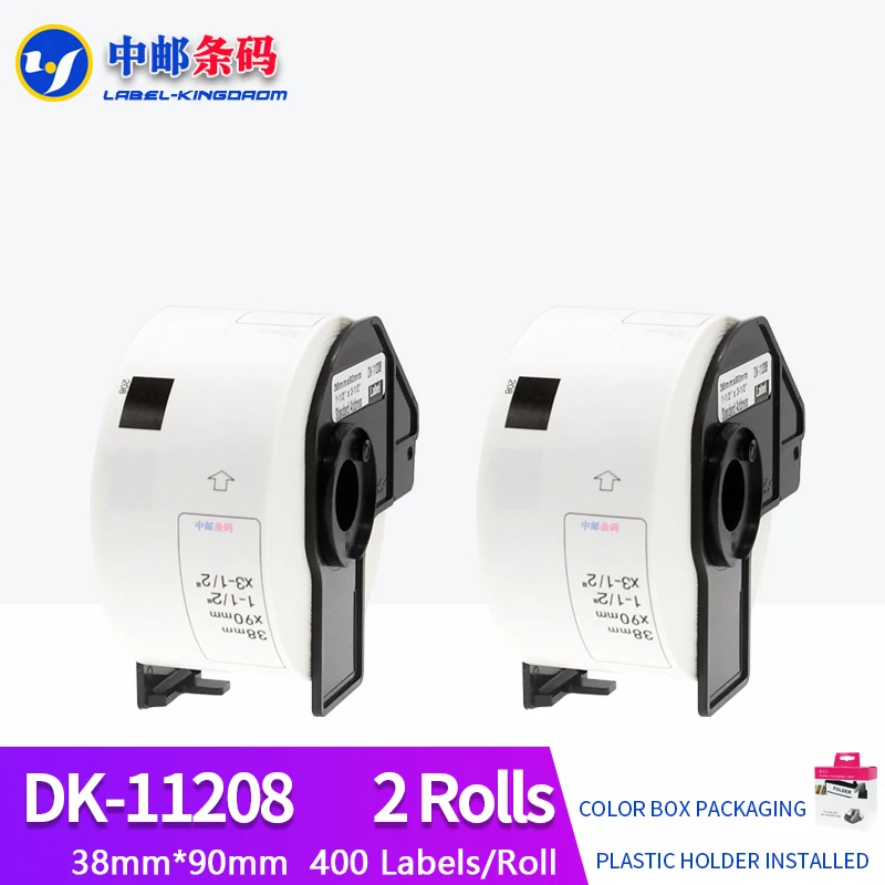2 рулона, совместимая этикетка DK-11208, 38*90 мм, 400 шт. для термопринтера Brother QL-700/800/1060/1100, все в комплект входит пластиковый держатель
2 рулона, совместимая этикетка DK-11208, 38*90 мм, 400 шт. для термопринтера Brother QL-700/800/1060/1100, все в комплект входит пластиковый держатель