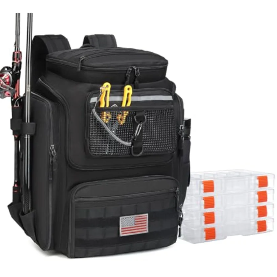 Fishing Backpack 45L with Rod Holders, Waterproof Tackle Storage Backpack for Fishermen, Large Capacity Outdoor Fishing Gear Ba
Fishing Backpack 45L with Rod Holders, Waterproof Tackle Storage Backpack for Fishermen, Large Capacity Outdoor Fishing Gear Ba