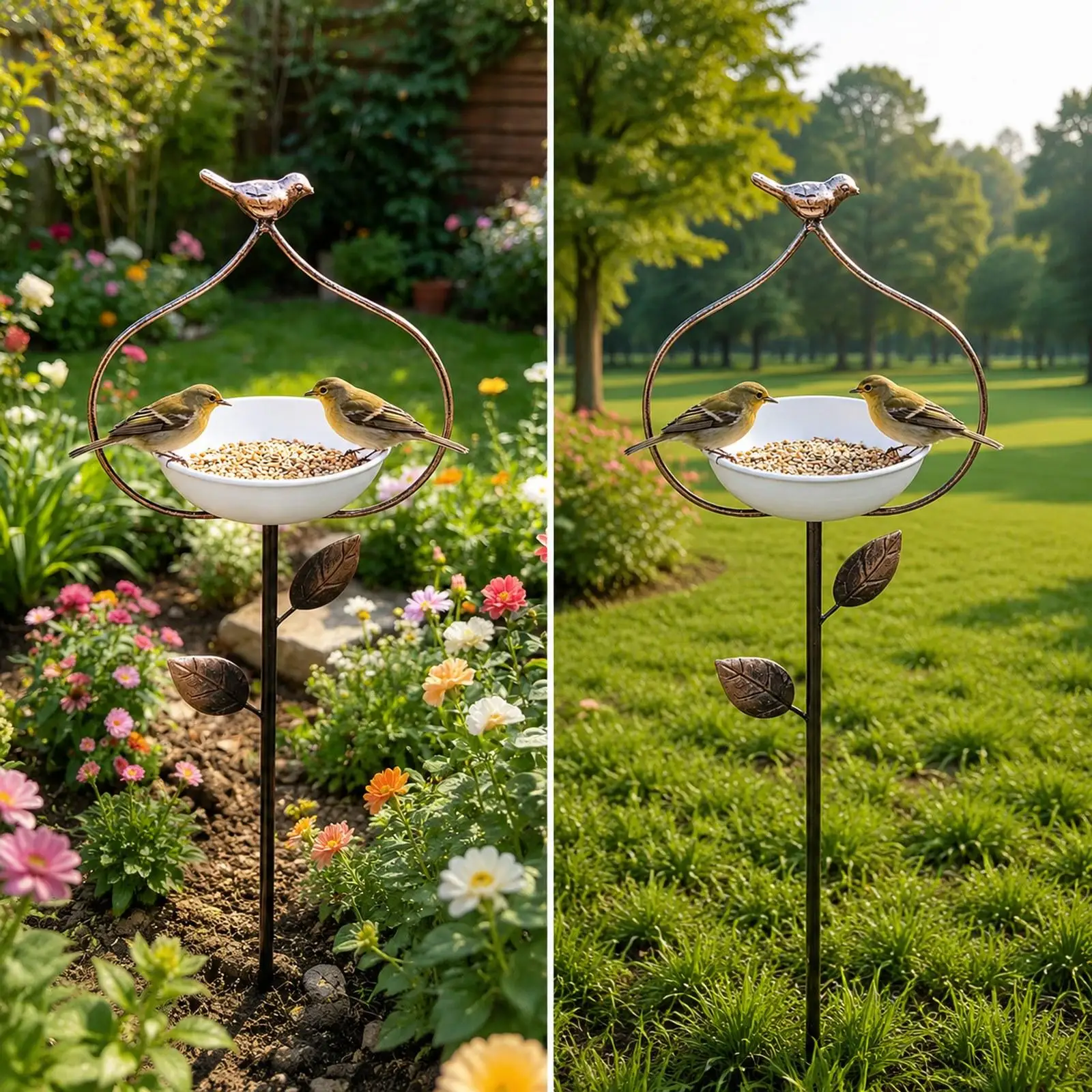 Bird Feeder Bath, Easy to Use Lightweight Metal Heavy Duty Decoration with Stake Bird Feeding Station for Outdoor Garden Lawn
Bird Feeder Bath, Easy to Use Lightweight Metal Heavy Duty Decoration with Stake Bird Feeding Station for Outdoor Garden Lawn
