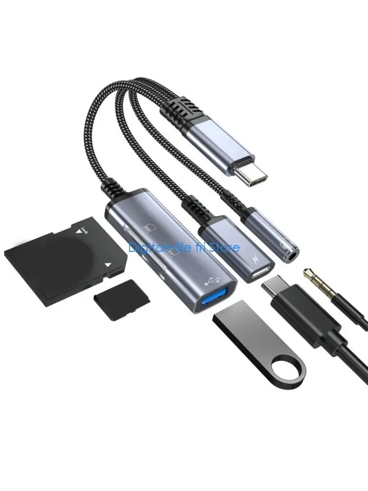 E06D USB Type C 3.5mm Earphone Adapter USB C to 3.5mm Type C Headphones Cable Memory Card
E06D USB Type C 3.5mm Earphone Adapter USB C to 3.5mm Type C Headphones Cable Memory Card