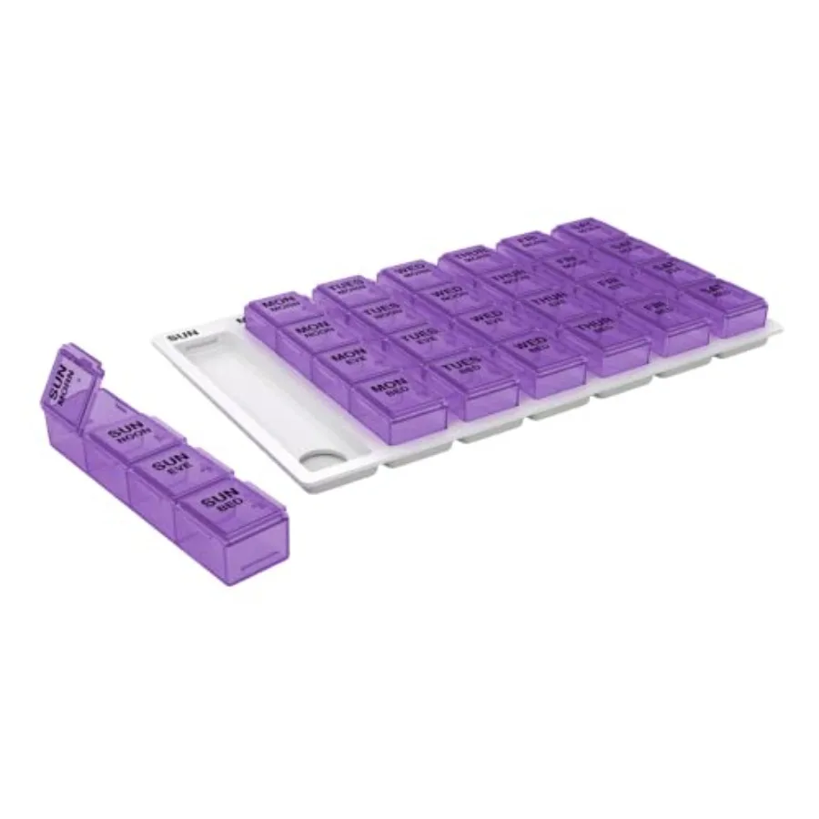 EZY DOSE Weekly 7-Day Pill Case, Medicine Planner, Vitamin Organizer Box, Medium Pop-Out Compartments, 4 Times a Day, Easy to U
EZY DOSE Weekly 7-Day Pill Case, Medicine Planner, Vitamin Organizer Box, Medium Pop-Out Compartments, 4 Times a Day, Easy to U