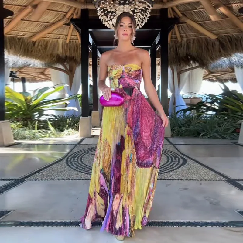 In the summer of 2026, the new cross-border foreign trade women's clothing printed tube top slim-fitting holiday dress
In the summer of 2026, the new cross-border foreign trade women's clothing printed tube top slim-fitting holiday dress