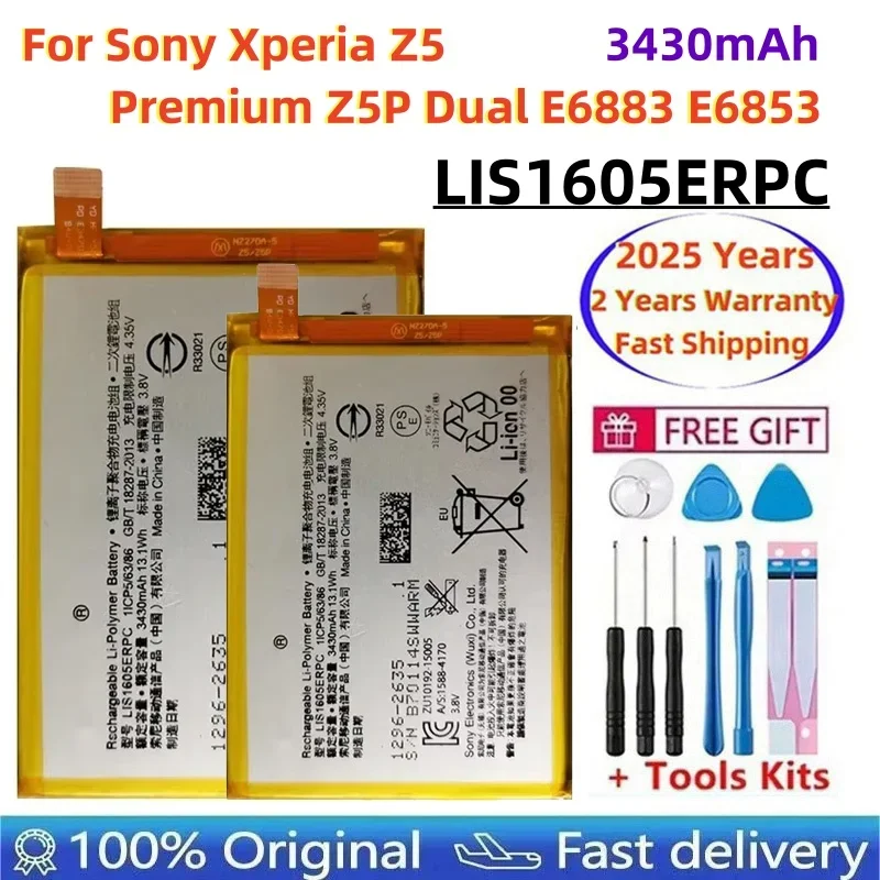 100% Original 3430mAh LIS1605ERPC Phone Replacement Battery For Sony Xperia Z5 Premium Z5P Dual E6883 E6853 Batteries Bateria
100% Original 3430mAh LIS1605ERPC Phone Replacement Battery For Sony Xperia Z5 Premium Z5P Dual E6883 E6853 Batteries Bateria