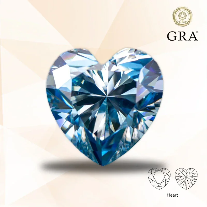 Moissanite Stone Heart Shape Aquamarine Color VVS1 Charms for Jewelry Making Necklace Earrings Materials with GRA Certificate
Moissanite Stone Heart Shape Aquamarine Color VVS1 Charms for Jewelry Making Necklace Earrings Materials with GRA Certificate