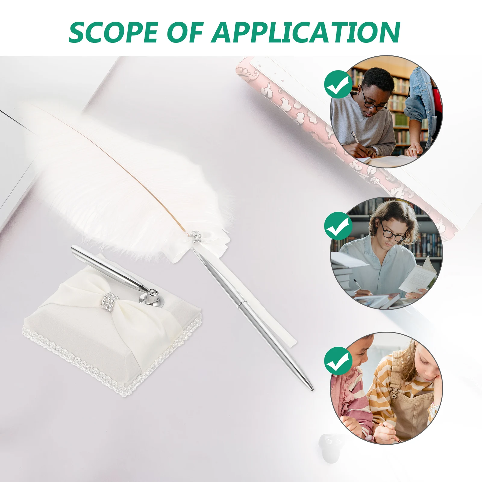Elegant 25Cm White Pen Ostrich Wedding Signing Guest Book Bridal Engagement Rhinestone Decorated Rotating 360 Degrees
Elegant 25Cm White Pen Ostrich Wedding Signing Guest Book Bridal Engagement Rhinestone Decorated Rotating 360 Degrees