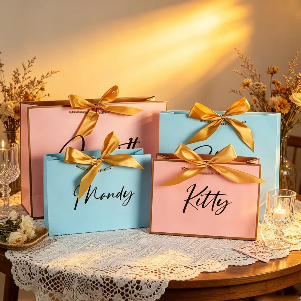 50Pcs Customized Jewelry Paper Bowknot Handle Bag Wedding Favor Gift Shopping Handbag Personalized Flower Marriage Party Storage
50Pcs Customized Jewelry Paper Bowknot Handle Bag Wedding Favor Gift Shopping Handbag Personalized Flower Marriage Party Storage