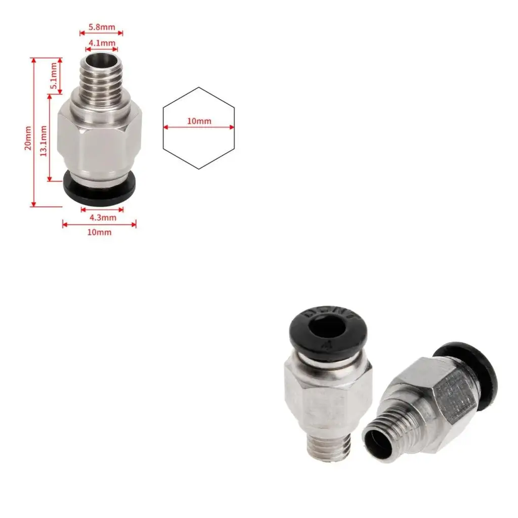 5 Pcs PC4-M6 Male Thread Straight Pneumatic Fitting Coupler Connector Air Line Fittings for 4mm PTFE Tube Durable
5 Pcs PC4-M6 Male Thread Straight Pneumatic Fitting Coupler Connector Air Line Fittings for 4mm PTFE Tube Durable