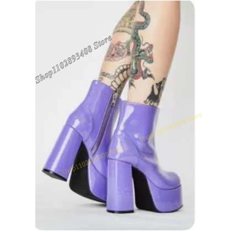 Purple Color Platform Ankle Boots Solid Round Toe Chunky Heel Side Zipper Women Shoes 2023 Fashion Sexy Zapatos Para Mujere
Purple Color Platform Ankle Boots Solid Round Toe Chunky Heel Side Zipper Women Shoes 2023 Fashion Sexy Zapatos Para Mujere