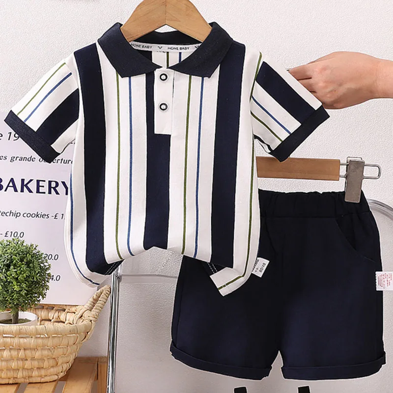 2Piece Summer Toddler Boy Clothing Korean Kids Clothes Casual Fashion Stripe Short Sleeve Baby Tops+Shorts Children's Sets B016
2Piece Summer Toddler Boy Clothing Korean Kids Clothes Casual Fashion Stripe Short Sleeve Baby Tops+Shorts Children's Sets B016