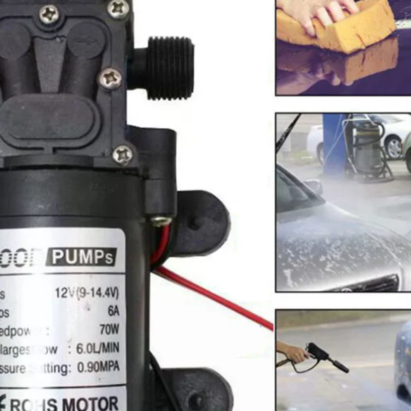 70W DC 12V Micro Electric Diaphragm Reflux Water Pumps Automatic Switch 6L/Min High Pressure Car Washing Spray Self Priming Pump
70W DC 12V Micro Electric Diaphragm Reflux Water Pumps Automatic Switch 6L/Min High Pressure Car Washing Spray Self Priming Pump