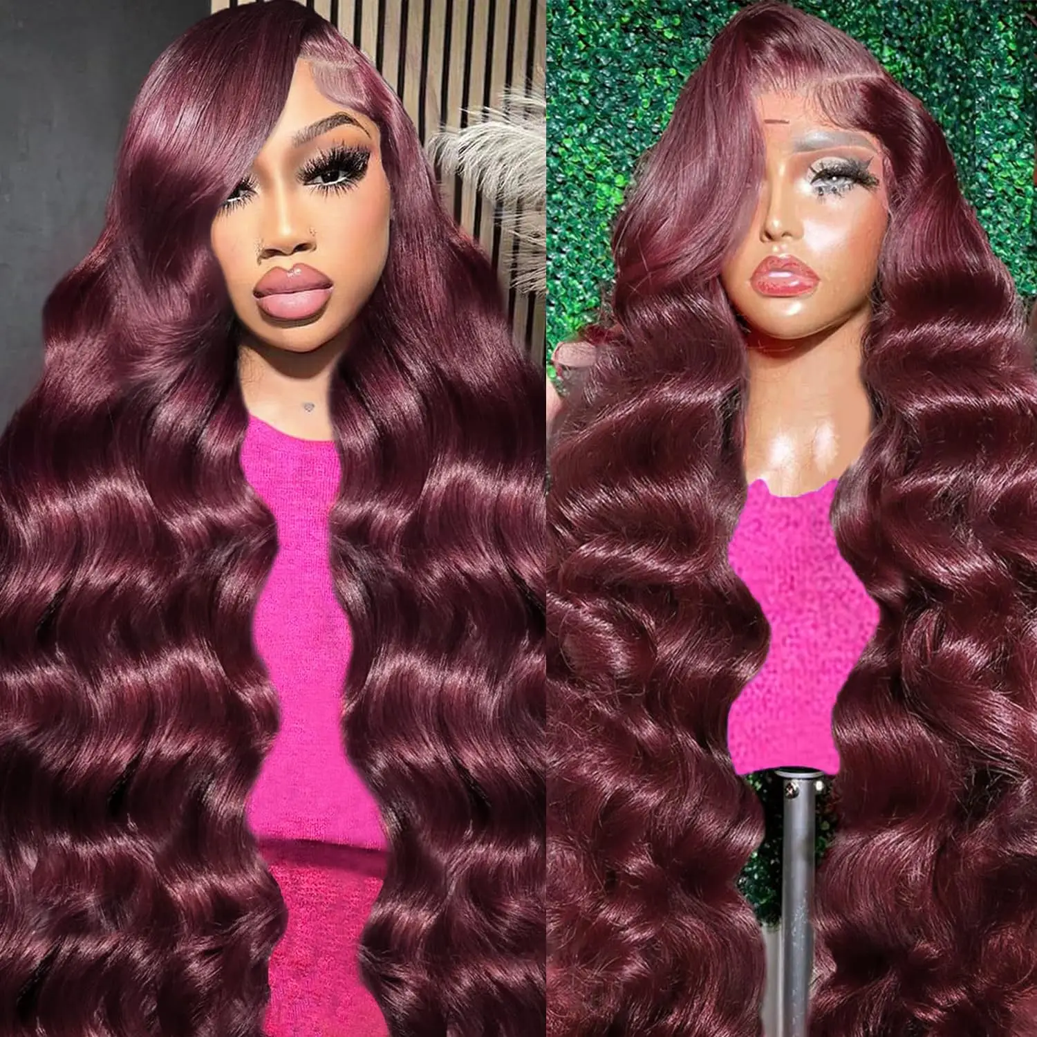 99j Burgundy Hd Lace Frontal Wig 13x6 Body Wave Transparent Lace Frontal Wigs Human Hair Pre Plucked Colored Wig For Women
99j Burgundy Hd Lace Frontal Wig 13x6 Body Wave Transparent Lace Frontal Wigs Human Hair Pre Plucked Colored Wig For Women