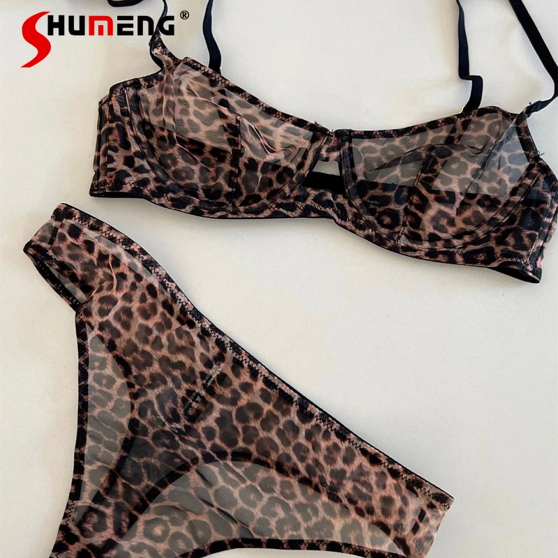 French Style Ultra Thin Brief Sets Women Large Bust Sexy Leopard Lace Bra Outfits Female Push Up Hollow Underwire Underwear
French Style Ultra Thin Brief Sets Women Large Bust Sexy Leopard Lace Bra Outfits Female Push Up Hollow Underwire Underwear