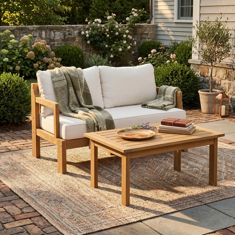 Acacia Wood Outdoor Patio Conversation Set 2-Piece
Acacia Wood Outdoor Patio Conversation Set 2-Piece