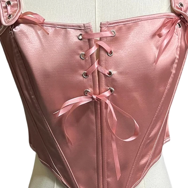 Satin Corsets Women Bustiers Aesthetic Crop Tops Slimming Vintage Corselet Evening Dress Bodices Decorative Camisole 
Satin Corsets Women Bustiers Aesthetic Crop Tops Slimming Vintage Corselet Evening Dress Bodices Decorative Camisole