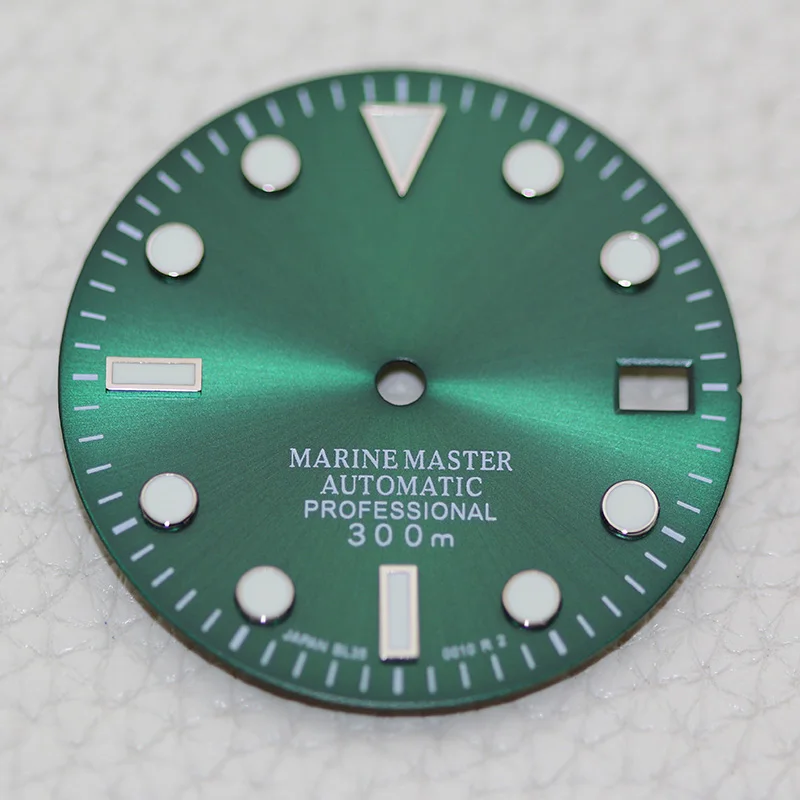 28.5mm Black Sunburst Marinemaster 300m Diver NH35 Dial S Logo for Automatic Movement Mechanical Watch Faces Repair Parts
28.5mm Black Sunburst Marinemaster 300m Diver NH35 Dial S Logo for Automatic Movement Mechanical Watch Faces Repair Parts