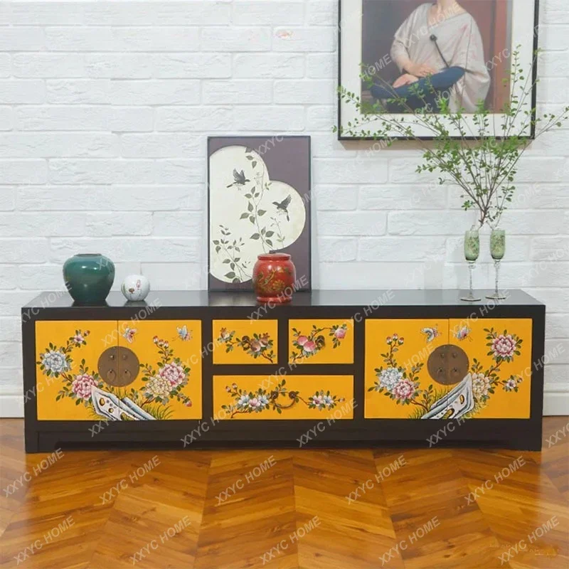 Pastoral New Chinese Solid Wood TV Cabinet Classical Painted Living Room Zen Chinese Floor Cabinet
Pastoral New Chinese Solid Wood TV Cabinet Classical Painted Living Room Zen Chinese Floor Cabinet