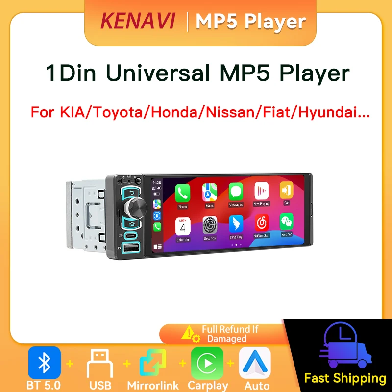IPS 6.28" 1Din Car Radio Wireless Carplay Android Auto Support Type-C USB Bluetooth FM RDS MP5 Player 60Wx4 Universal Car Stereo
IPS 6.28" 1Din Car Radio Wireless Carplay Android Auto Support Type-C USB Bluetooth FM RDS MP5 Player 60Wx4 Universal Car Stereo