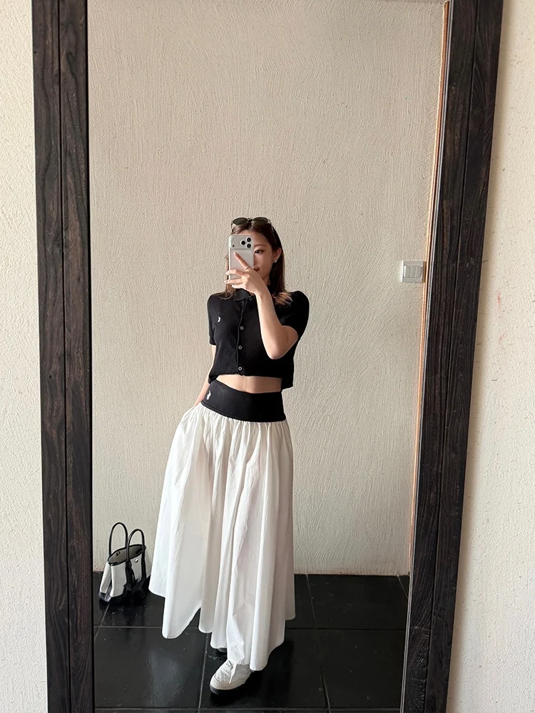 Spring 2026 New Style Women's Long Cotton Satin Skirt High Waist Embroidered Waistband Splicing Umbrella Skirt Ladies' Skirts
Spring 2026 New Style Women's Long Cotton Satin Skirt High Waist Embroidered Waistband Splicing Umbrella Skirt Ladies' Skirts