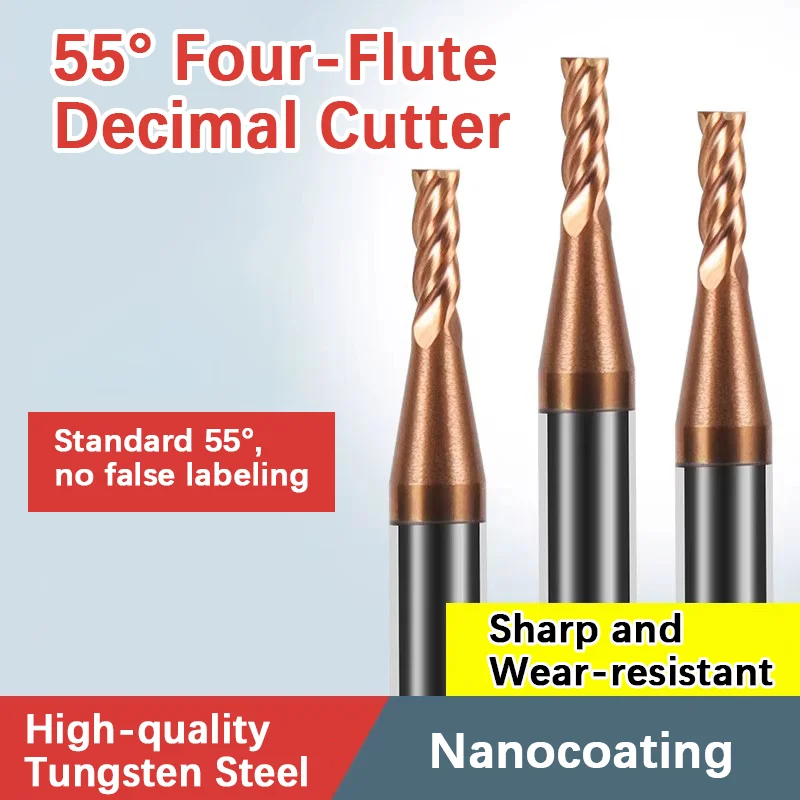 1pcs 55° 4-Flute Tungsten Carbide End Mill, Decimal Point Milling Cutter, CNC Coated Vertical Milling Tool
1pcs 55° 4-Flute Tungsten Carbide End Mill, Decimal Point Milling Cutter, CNC Coated Vertical Milling Tool