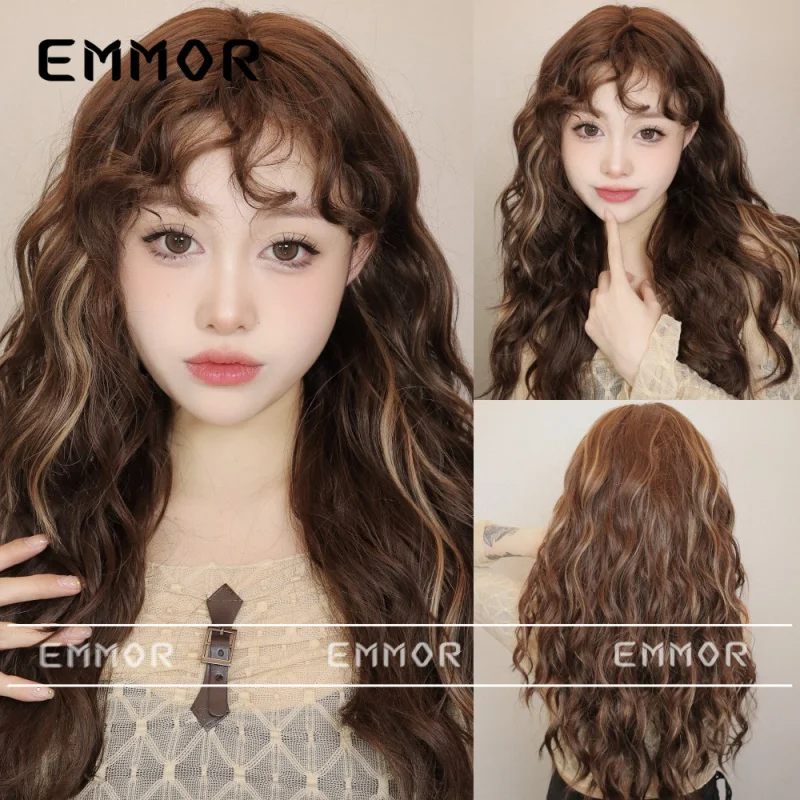 New Japanese Korean women's , retro highlights, brown wool, small curly bangs, lightweight and casual style wig
New Japanese Korean women's , retro highlights, brown wool, small curly bangs, lightweight and casual style wig