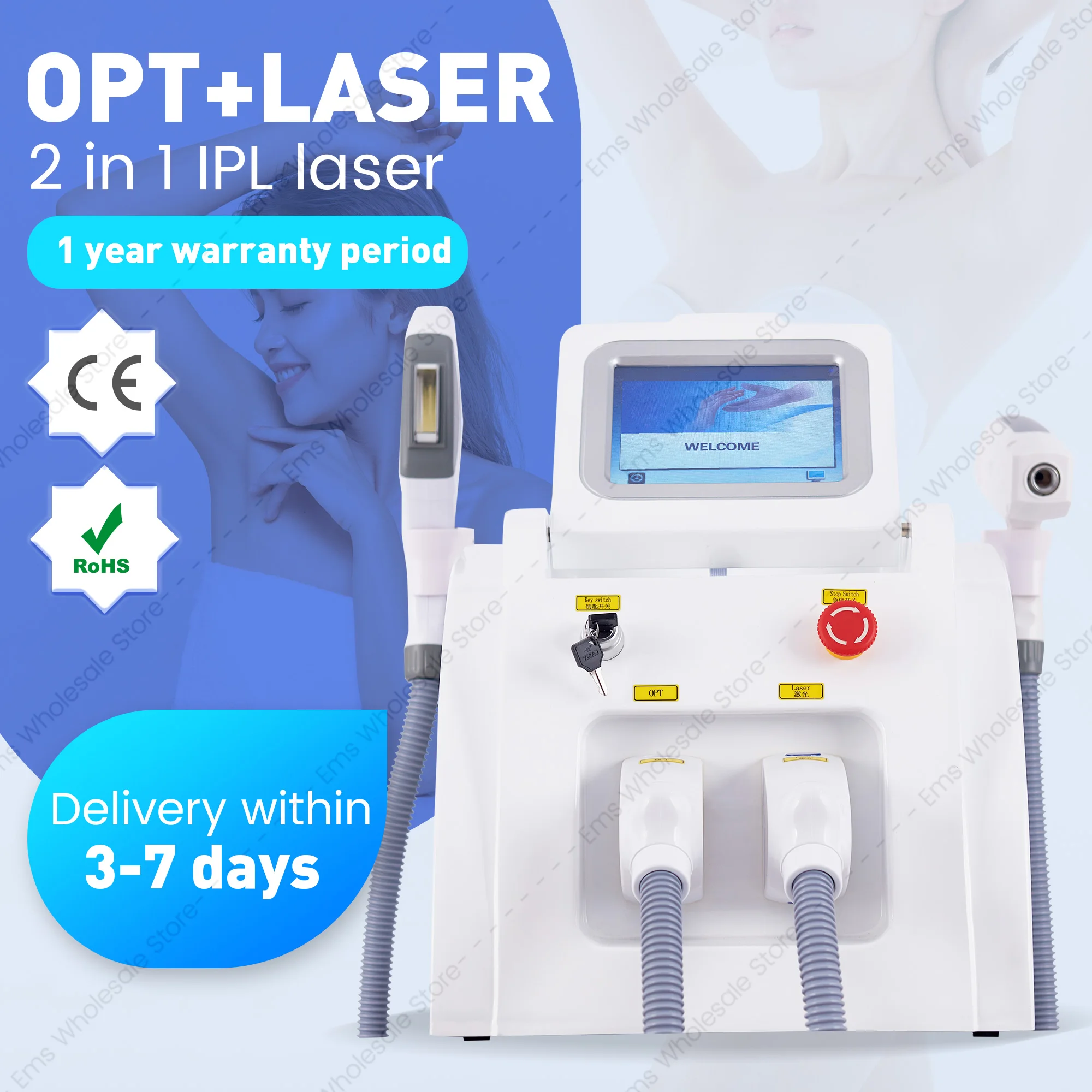 НОВЫЙ Многофункциональный + E-light + IPL OPT Супер удаление волос Пикосекон Лазерная машина Перманентное удаление волос Получить косметическую машину для татуировки
НОВЫЙ Многофункциональный + E-light + IPL OPT Супер удаление волос Пикосекон Лазерная машина Перманентное удаление волос Получить косметическую машину для татуировки