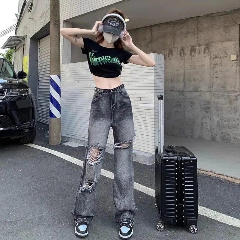 High Waist Wide Leg Jeans Women's Slimming Summer New Design Loose Straight Floor-Length Pants Cotton Polyester Spandex Blend
High Waist Wide Leg Jeans Women's Slimming Summer New Design Loose Straight Floor-Length Pants Cotton Polyester Spandex Blend