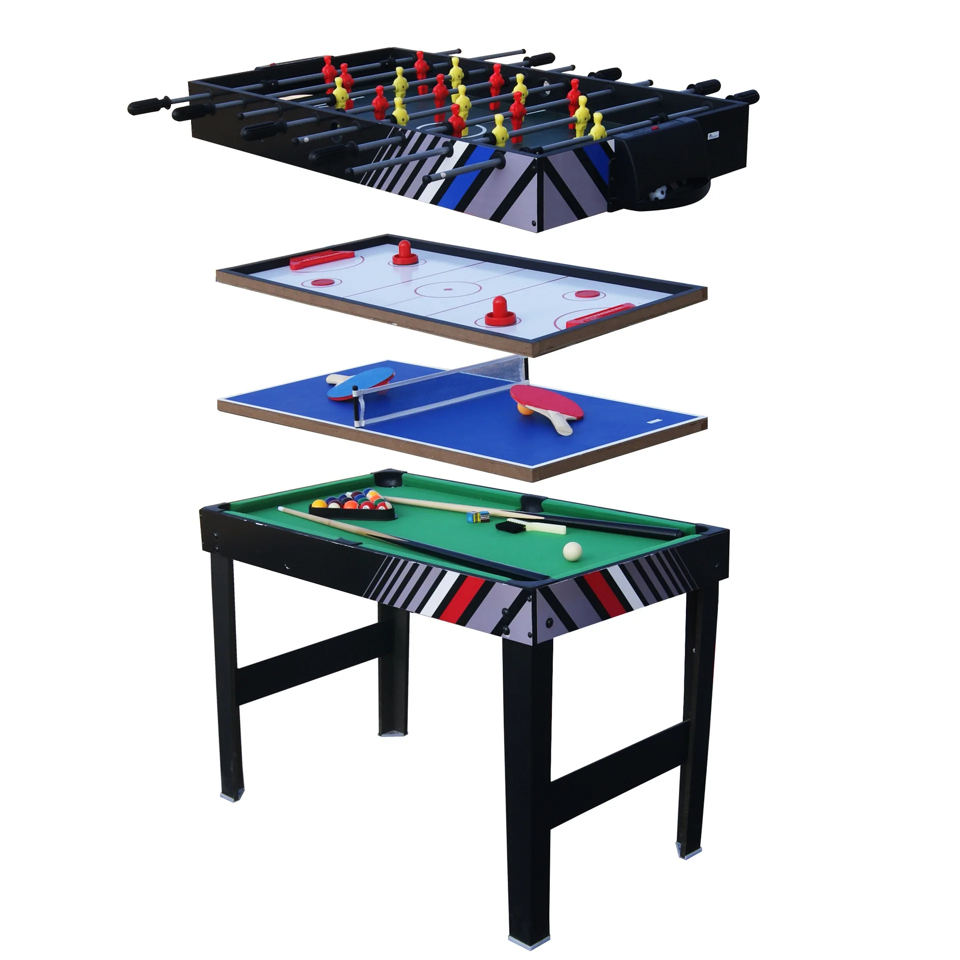 4-in-1 Multi-Function Game Table - Table Tennis/Pool/Hockey/Football for Home Indoor Family Entertainment Wholesale
4-in-1 Multi-Function Game Table - Table Tennis/Pool/Hockey/Football for Home Indoor Family Entertainment Wholesale