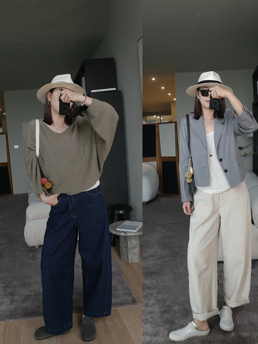 LUNAIF Push Easy Cow Banana Denim Jeans Linen Nine Points Super Slim Cotton Linen Ladies Loose Fit Jeans Spring Season
LUNAIF Push Easy Cow Banana Denim Jeans Linen Nine Points Super Slim Cotton Linen Ladies Loose Fit Jeans Spring Season