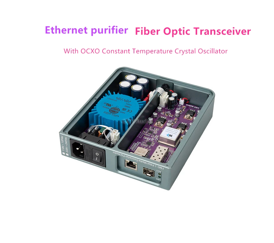 HIFI Audio New FMC Ethernet Purifier Fiber Optic Transceiver With OCXO Constant Temperature Crystal Oscillator/ISOLATED RJ45
HIFI Audio New FMC Ethernet Purifier Fiber Optic Transceiver With OCXO Constant Temperature Crystal Oscillator/ISOLATED RJ45