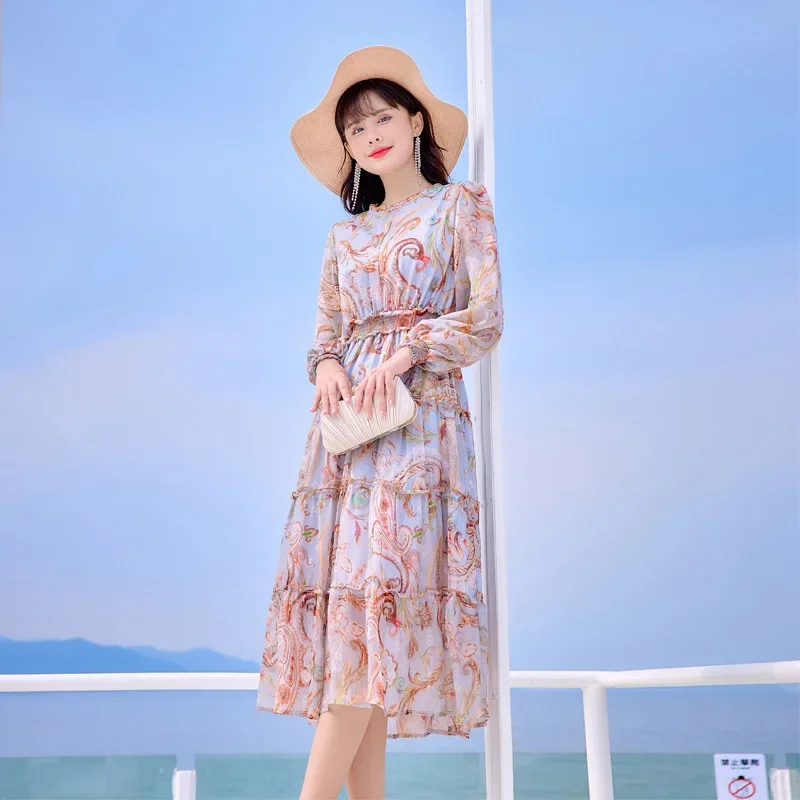 Mulberry Silk Dress Women Fashion Printing Boho Floral Beach Dress Long Sleeves Elegant Dresses For Women Vestidos Para Mujer Zm
Mulberry Silk Dress Women Fashion Printing Boho Floral Beach Dress Long Sleeves Elegant Dresses For Women Vestidos Para Mujer Zm