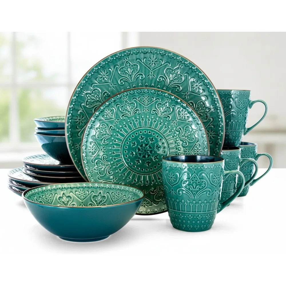 Набор столовой посуды из камня с мозаикой из морской пены, 16 предметов на 4 человека, можно мыть в микроволновой печи и в посудомоечной машине
Набор столовой посуды из камня с мозаикой из морской пены, 16 предметов на 4 человека, можно мыть в микроволновой печи и в посудомоечной машине