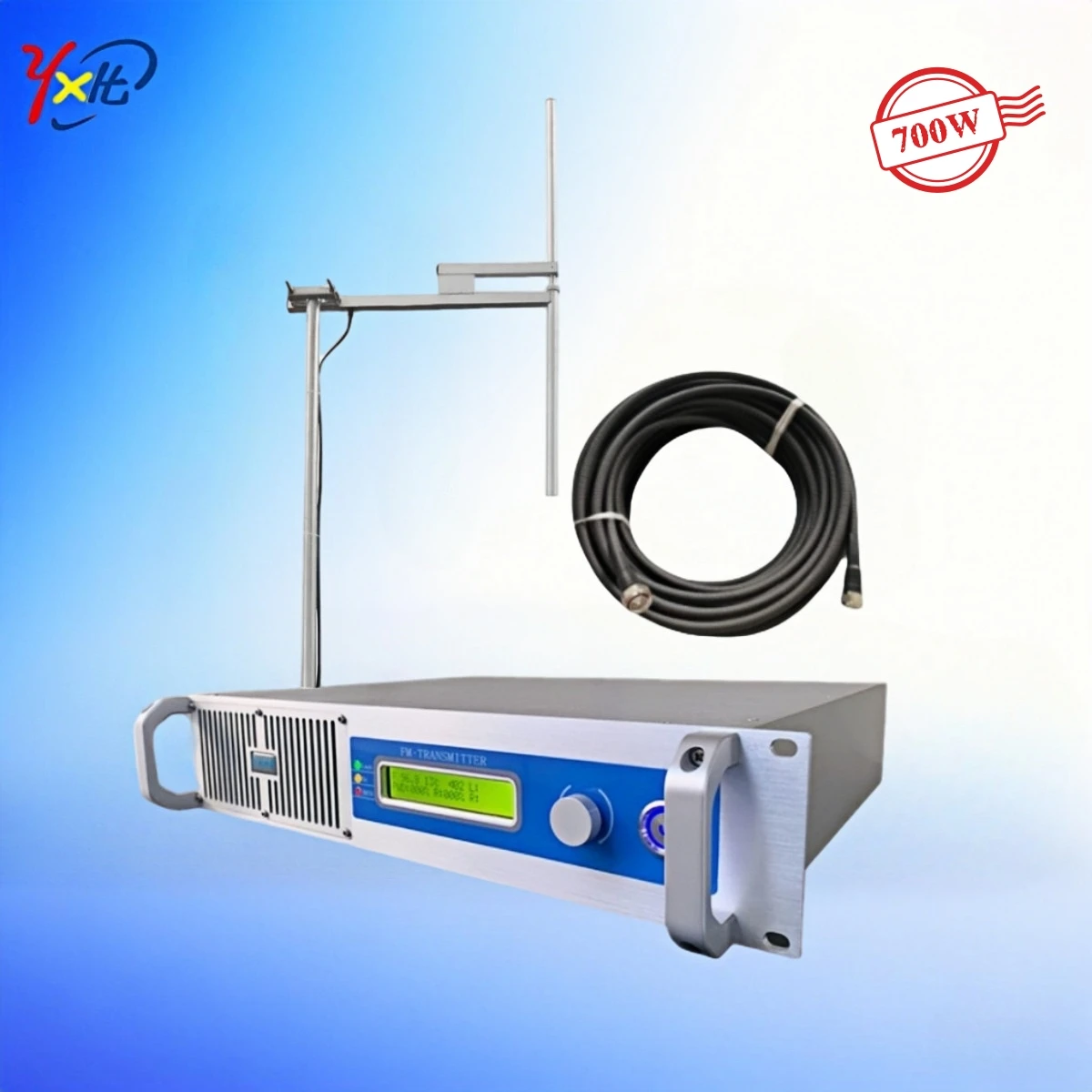 700W FM Transmitter kits Include FM Broadcast Transmitter + 1 Bay Dipole Antenna + 30m Cable for Radio Station
700W FM Transmitter kits Include FM Broadcast Transmitter + 1 Bay Dipole Antenna + 30m Cable for Radio Station