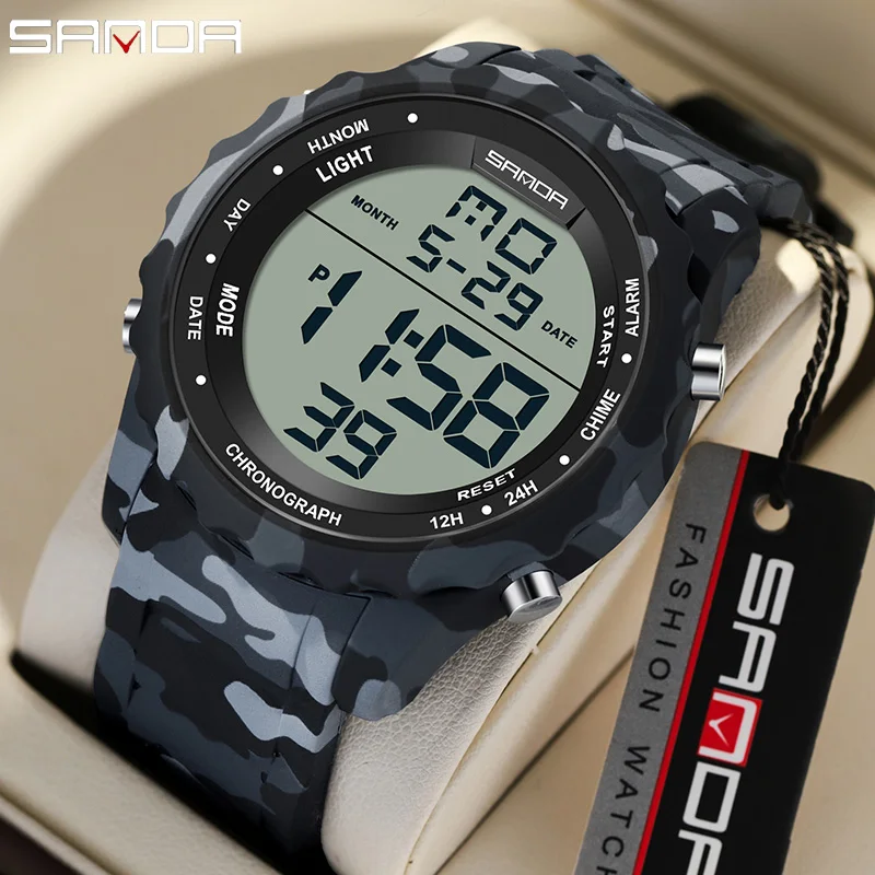 SANDA Fashion Military New Men's Watches 50M Waterproof Outdoor Sports Watch Male LED Luminous Digital Electronic Wrist watches
SANDA Fashion Military New Men's Watches 50M Waterproof Outdoor Sports Watch Male LED Luminous Digital Electronic Wrist watches