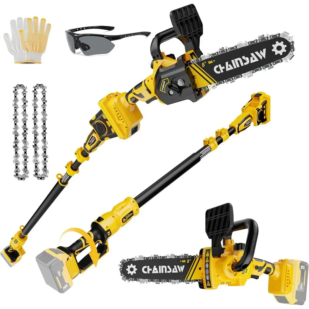 2-in-1 Cordless Pole Saw, 8 Inch Brushless Pole Chainsaws Compatibility with Dewalt 20V MAX Battery,Auto Oiling,14.8 FT MAX Exte
2-in-1 Cordless Pole Saw, 8 Inch Brushless Pole Chainsaws Compatibility with Dewalt 20V MAX Battery,Auto Oiling,14.8 FT MAX Exte