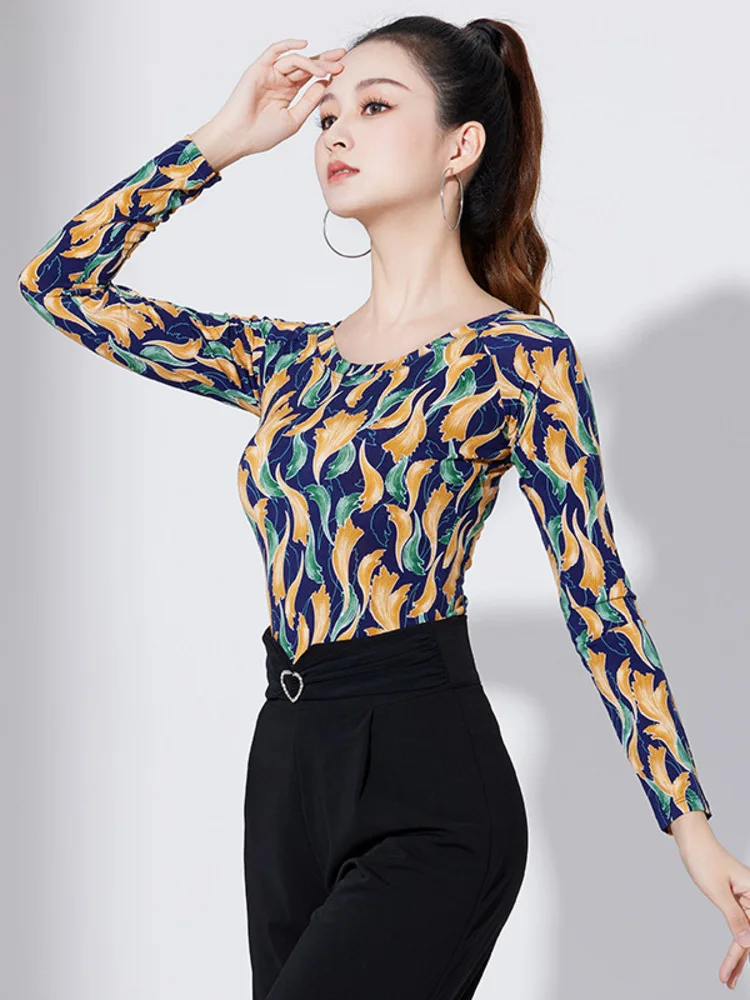 Long Sleeves Latin Dance Adult Woman Disguise Tops Competition 2024 New Jazz Round Neck Line Tops Modern Printing Women
Long Sleeves Latin Dance Adult Woman Disguise Tops Competition 2024 New Jazz Round Neck Line Tops Modern Printing Women