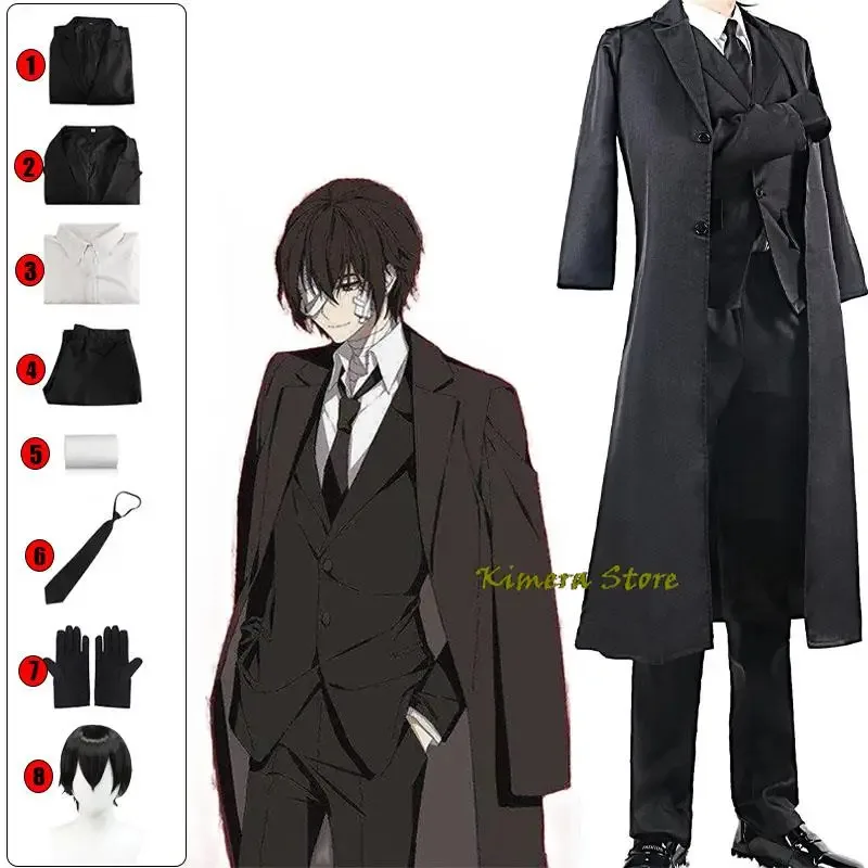 Anime Stray Dogs Dazai Osamu Cosplay Costume Long Jacket Coat Trench Suits Outfit Uniform Halloween Christmas Clothes
Anime Stray Dogs Dazai Osamu Cosplay Costume Long Jacket Coat Trench Suits Outfit Uniform Halloween Christmas Clothes
