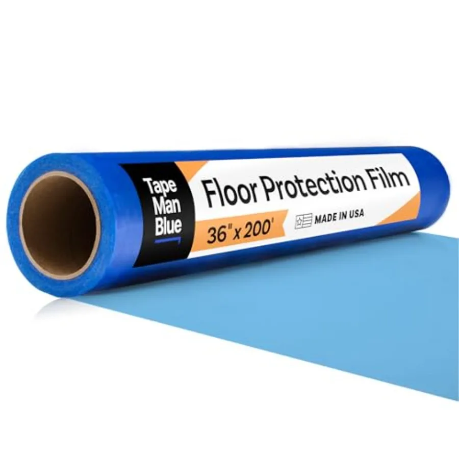 Floor Protection Film, 36" x 200', Made in USA, Blue Self Adhesive Floor Protector Tape for Moving, Painting and Construction,
Floor Protection Film, 36" x 200', Made in USA, Blue Self Adhesive Floor Protector Tape for Moving, Painting and Construction,