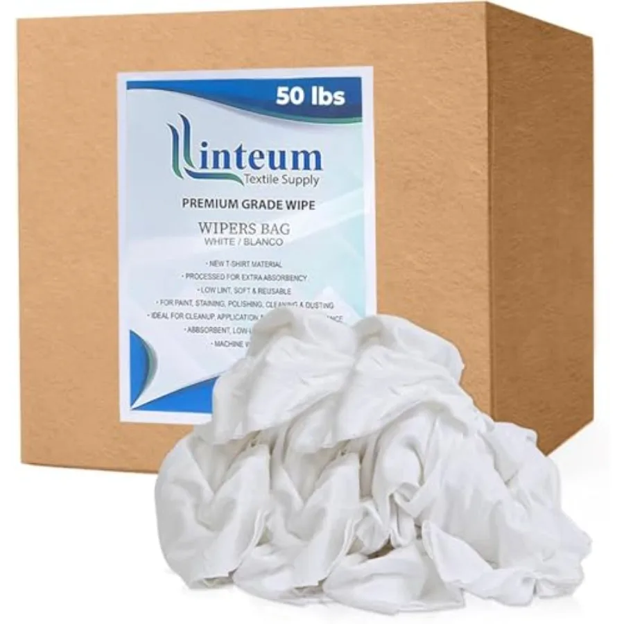White Tshirt Rags 50 lb Box Staining and Finishing Wiping Towels for Auto Painting Wood Polishing Jersey Knit Poly Cotton Wiper
White Tshirt Rags 50 lb Box Staining and Finishing Wiping Towels for Auto Painting Wood Polishing Jersey Knit Poly Cotton Wiper